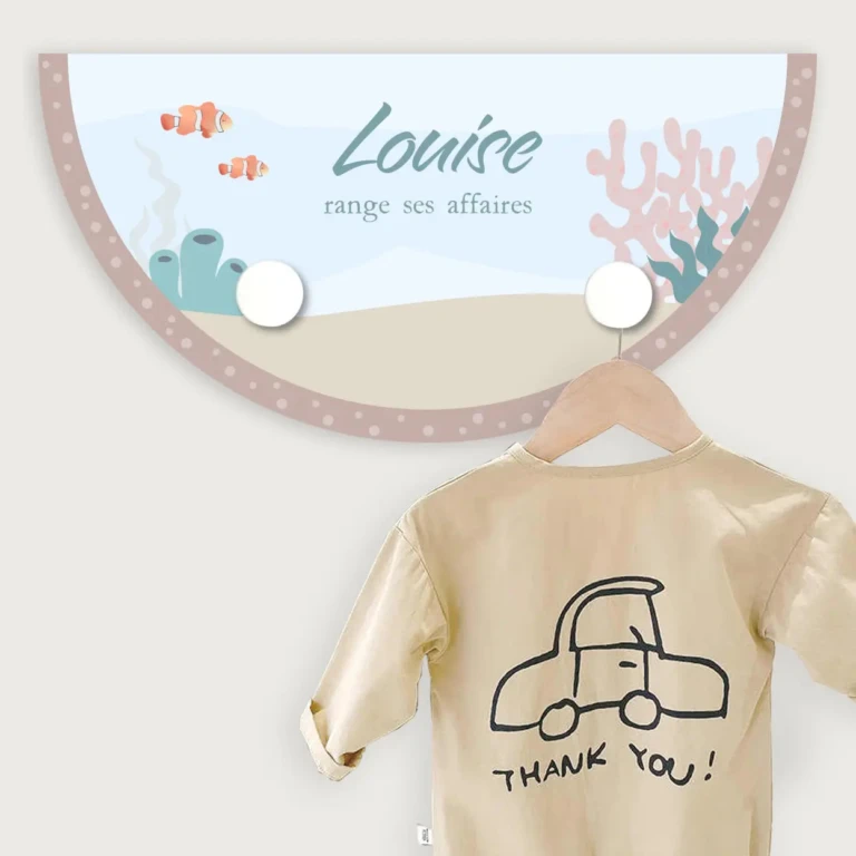 Atelier Baby’Sphère - Portemanteau 2 patères sous la mer