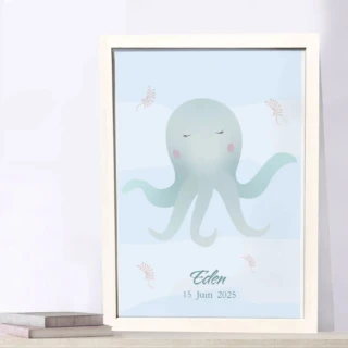 L’Atelier BABY’SPHERE - Affiche personnalisable du poulpe mignon