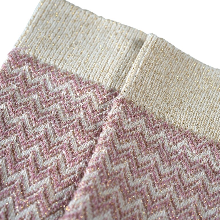 Maison Broussaud - Les Chevrons - chaussettes femme - coton rose – 39/41 / ROSE