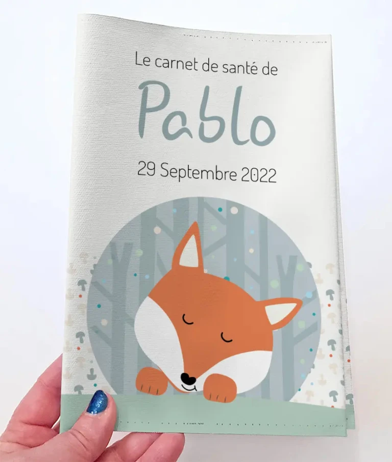 Atelier Baby’Sphère - Protège carnet de santé bébé renard
