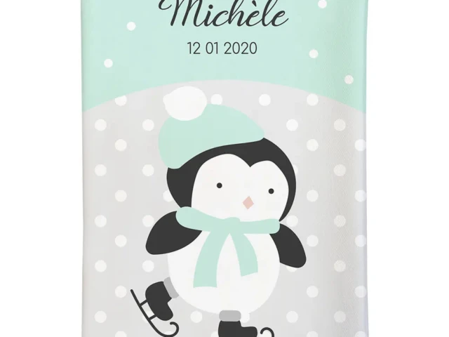Atelier Baby’Sphère - Protège carnet de santé personnalisé du petit pingouin