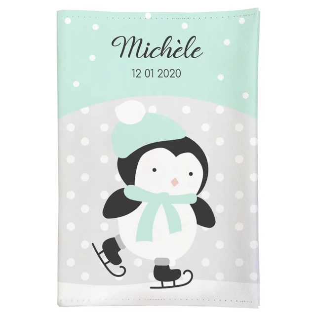 Protège carnet de santé personnalisé du petit pingouin par la marque L’Atelier BABY’SPHERE L’Atelier BABY’SPHERE - Protège carnet de santé personnalisé du petit pingouin