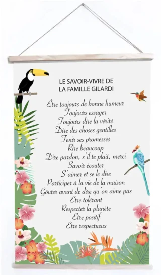 L’Atelier BABY’SPHERE - Règles de maison bienveillantes sur fond tropical
