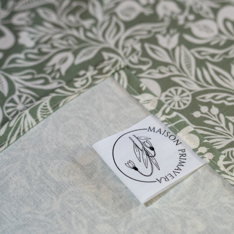 Maison Primavera - Lot de 6 serviettes en coton et lin à motif Chant d'oiseaux - Origines