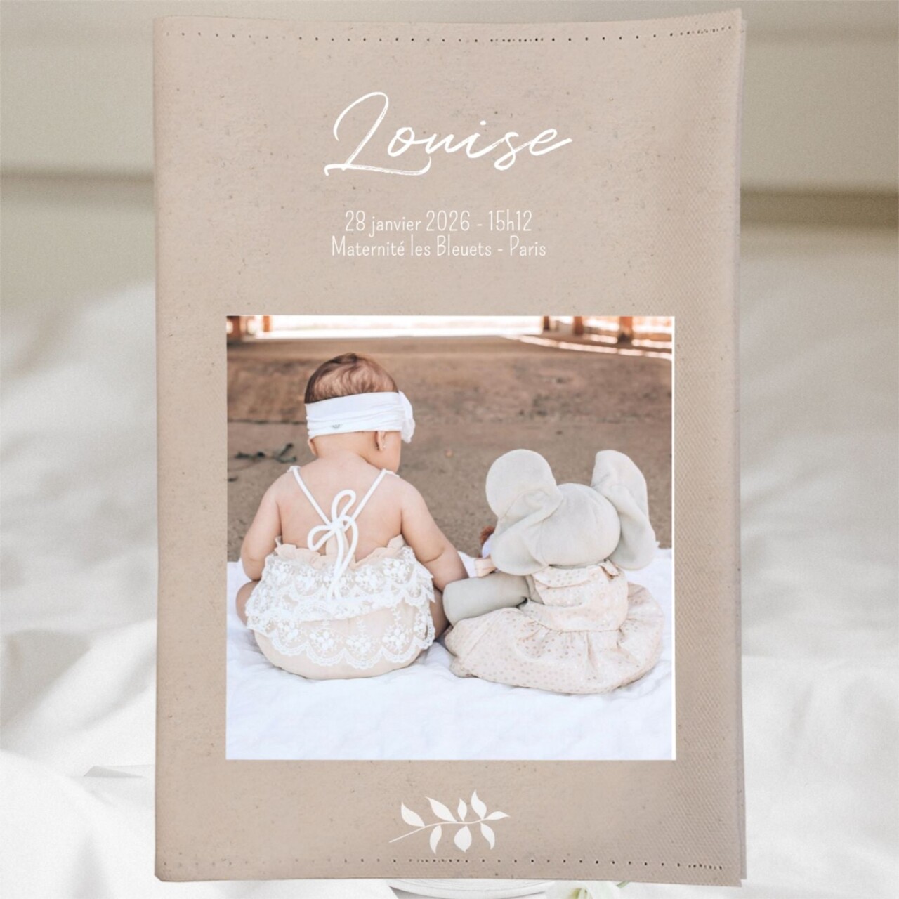 SP2DJZ49n 5qZrceHNr ffffff customall - Protège carnet de santé bébé personnalisé avec photo – Style Épuré Papier Recyclé – Fabrication française – Oui