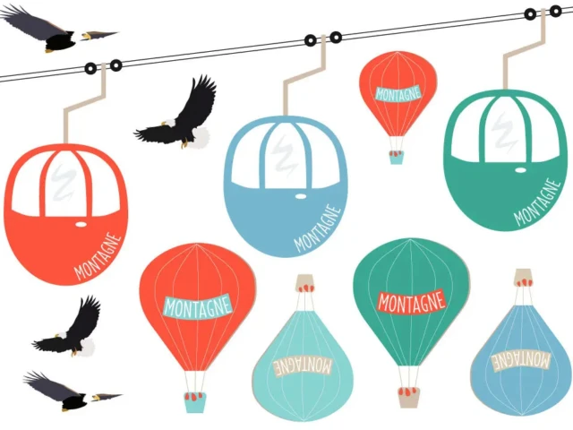 Sticker deco montagne 2 Atelier Baby’Sphère - Sticker dans le ciel de la montagne