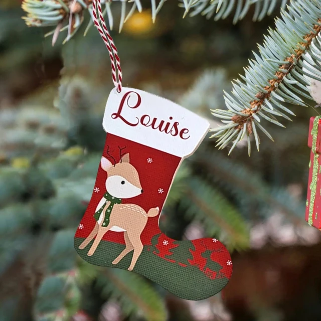 Atelier Baby’Sphère - Suspensions de Noël personnalisées en forme de bottes ou chaussettes – Motif écossais