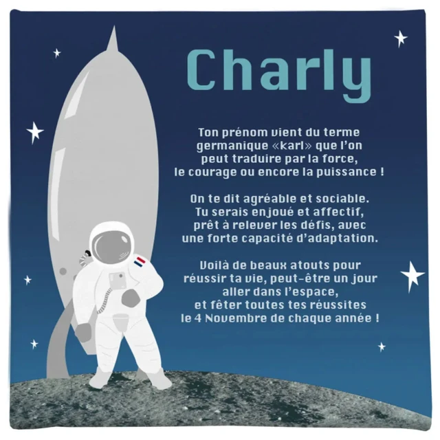 Toile astronaute autour du prénom de votre enfant par la marque L’Atelier BABY’SPHERE L’Atelier BABY’SPHERE - Toile astronaute autour du prénom de votre enfant