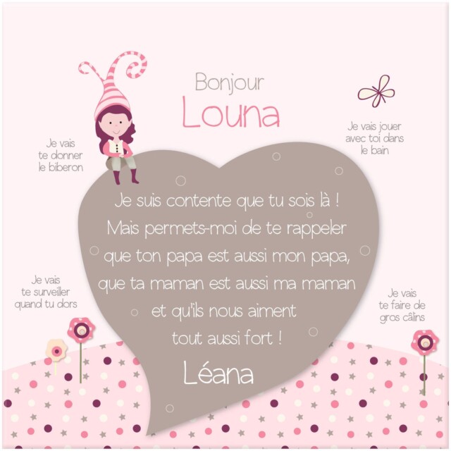 L’Atelier BABY’SPHERE - Toile bienvenue dans le monde d’Elfina petite soeur