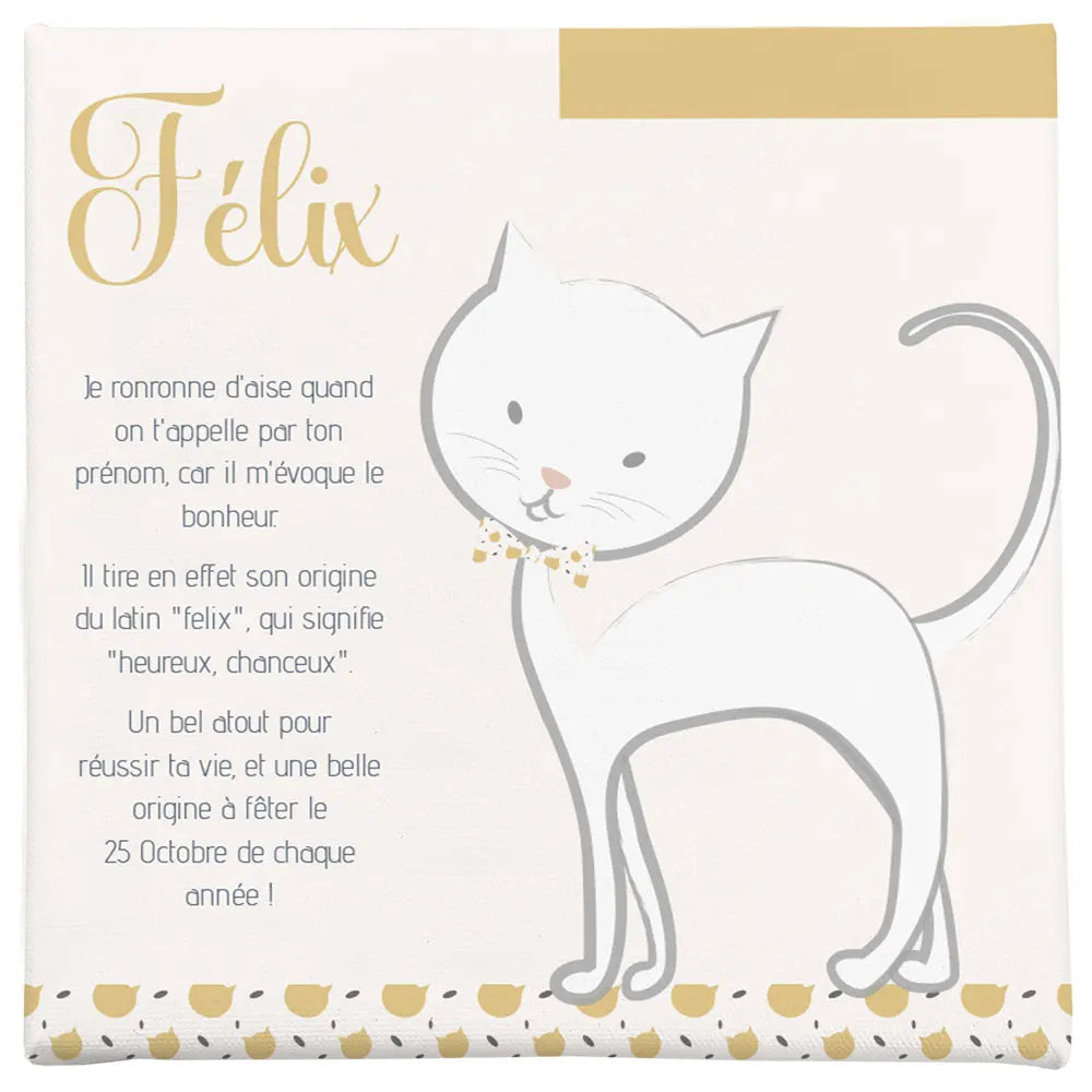 Toile chat bebe personnalisee Atelier Baby’Sphère - Toile chat bébé personnalisée – Fabrication française
