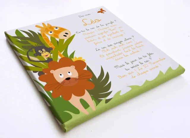 Atelier Baby’Sphère - Cadre prénom personnalisé – Thème Safari et animaux de la savane