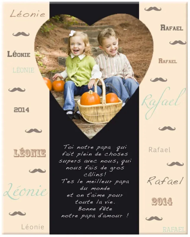 L’Atelier BABY’SPHERE - Toile ou poster photo et poème pour papa