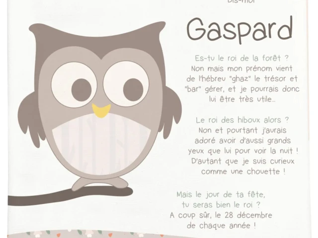 Atelier Baby’Sphère - Toile autour du prénom avec le hibou de la forêt
