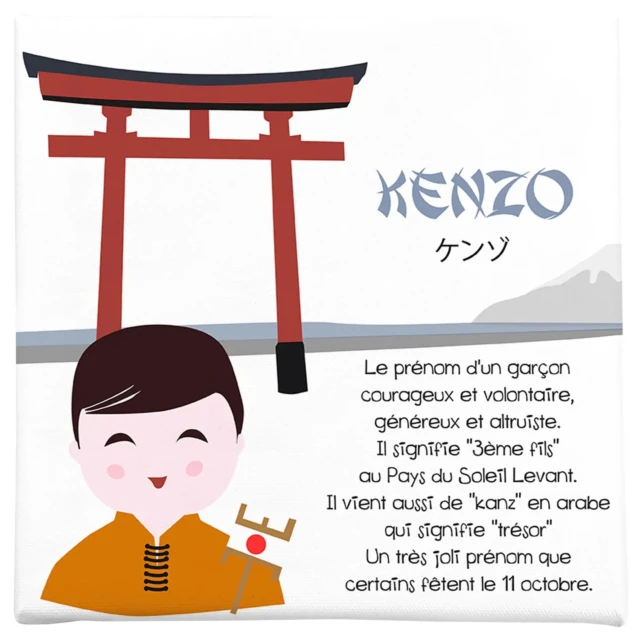 L’Atelier BABY’SPHERE - Cadre autour de l’origine du prénom d’un garçon thème Japon