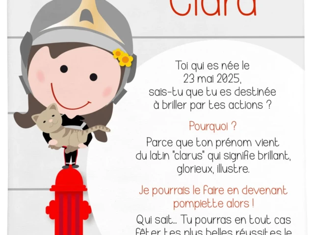 Atelier Baby’Sphère - Cadre prénom personnalisé – La future pompiette héroïque