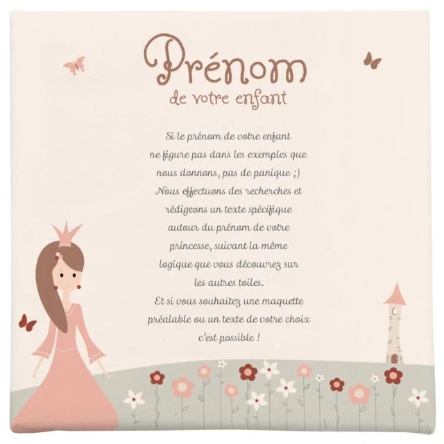 Atelier Baby’Sphère - Toile prénom princesses des fleurs