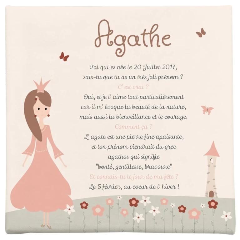 Atelier Baby’Sphère - Toile prénom princesses des fleurs