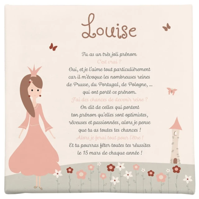 Atelier Baby’Sphère - Toile prénom princesses des fleurs