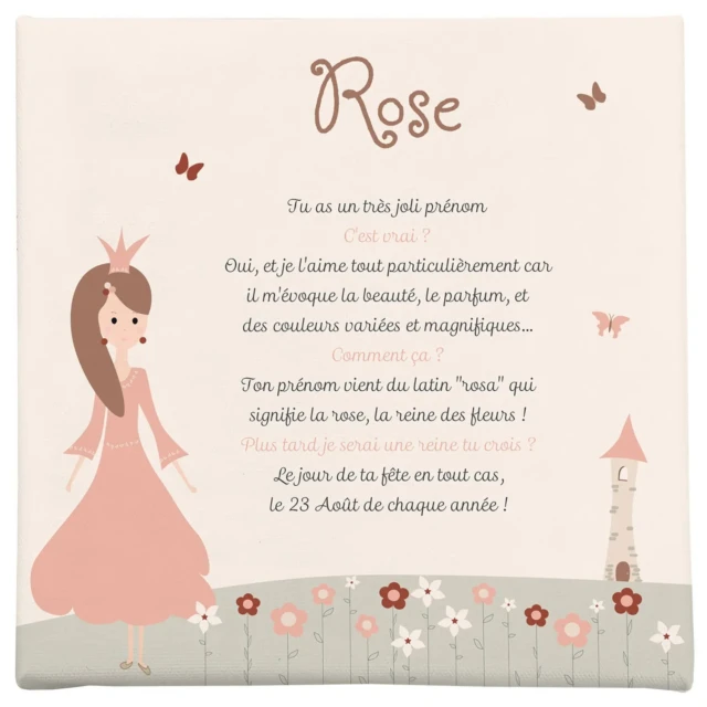 Atelier Baby’Sphère - Toile prénom princesses des fleurs