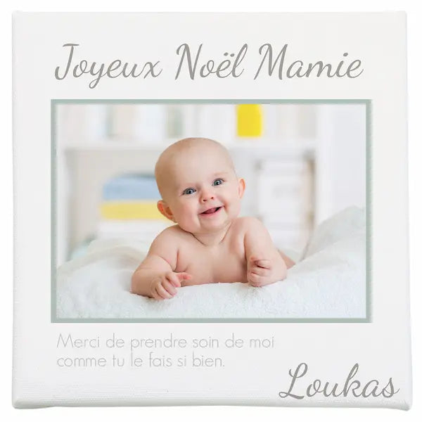 L’Atelier BABY’SPHERE - Toile photo encadrée avec message personnalisé