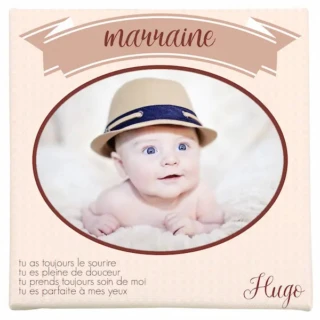L’Atelier BABY’SPHERE - Toile photo pour parrain ou marraine personnalisée