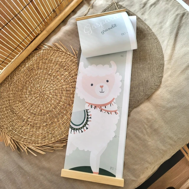 Atelier Baby’Sphère - Toise bébé personnalisée de l'alpaga rondoudou