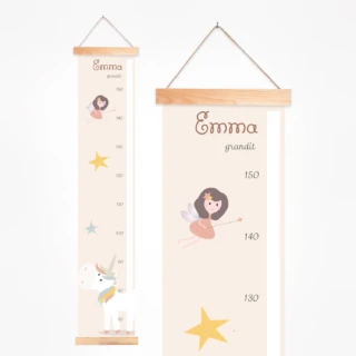L’Atelier BABY’SPHERE - Toise bébé personnalisée de la licorne du pays enchanté