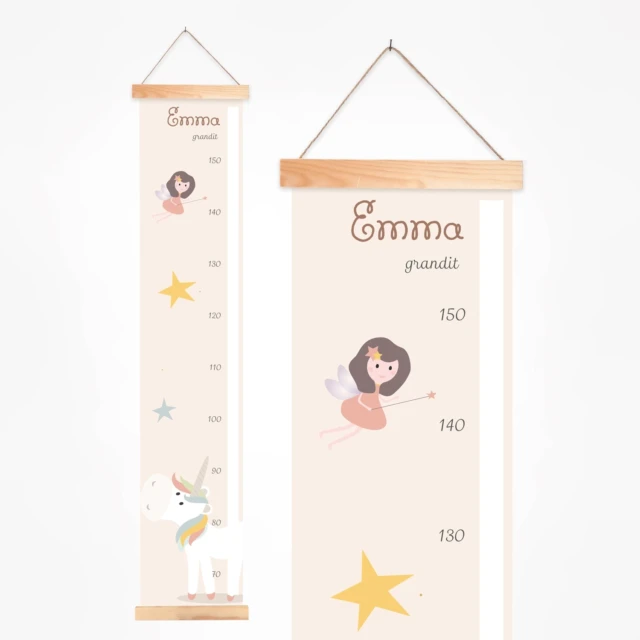 L’Atelier BABY’SPHERE - Toise bébé personnalisée de la licorne du pays enchanté
