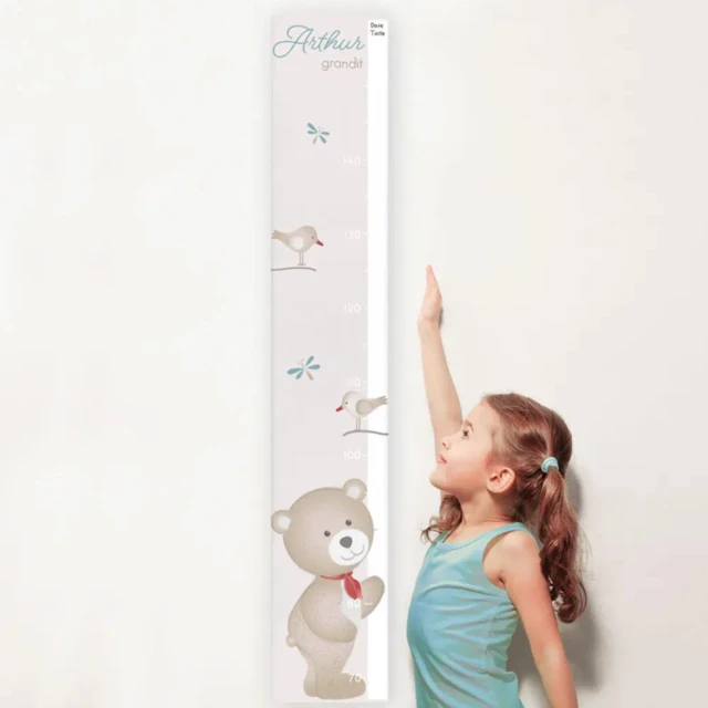 Toises bois et toile personnalisées – 6 modèles pour fille et garçon par la marque L’Atelier BABY’SPHERE L’Atelier BABY’SPHERE - Toises bois et toile personnalisées – 6 modèles pour fille et garçon