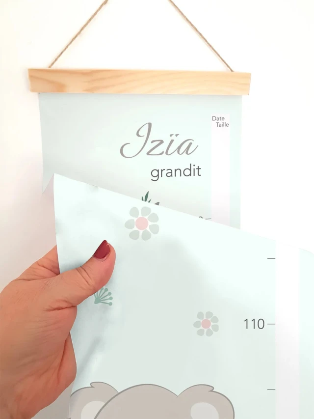 Atelier Baby’Sphère - Toise bébé personnalisée thème koalas