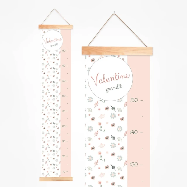 L’Atelier BABY’SPHERE - Toise fille prénom en tissu et motif bohème