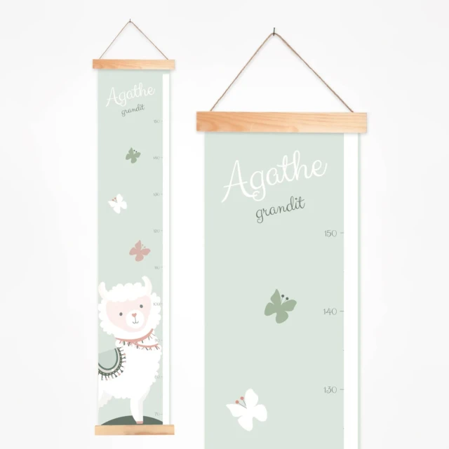 L’Atelier BABY’SPHERE - Toise bébé personnalisée de l’alpaga rondoudou