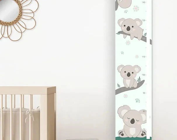 Toise en tissus bebes koalas 1 Atelier Baby’Sphère - Toise bébé personnalisée thème koalas