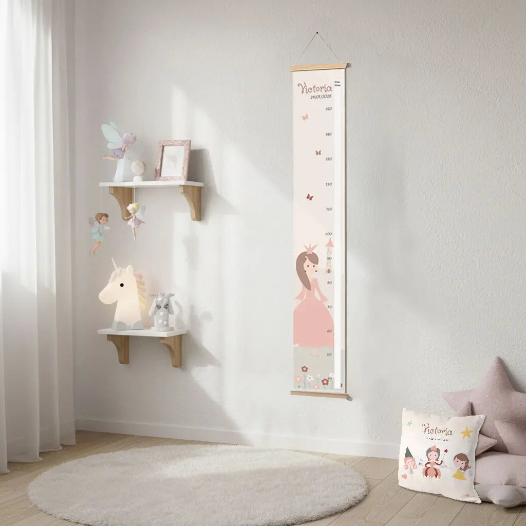 Toise enfant fille princesse Atelier Baby'Sphère - Toise enfant personnalisée princesse du monde féerique