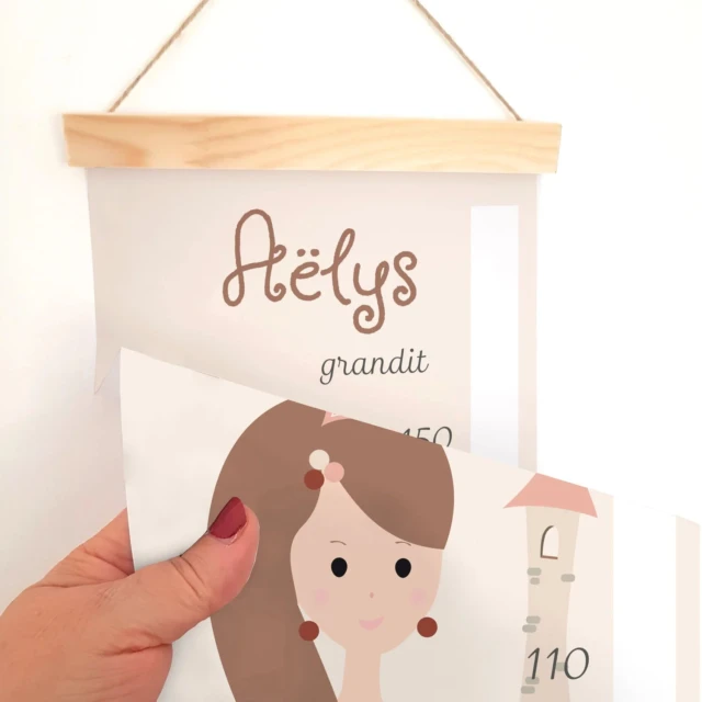 Atelier Baby'Sphère - Toise enfant personnalisée princesse du monde féerique