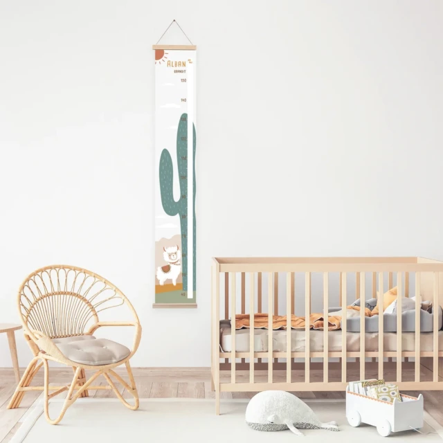 Atelier Baby’Sphère - Toise bébé personnalisée thème lama ambiance sud-américaine