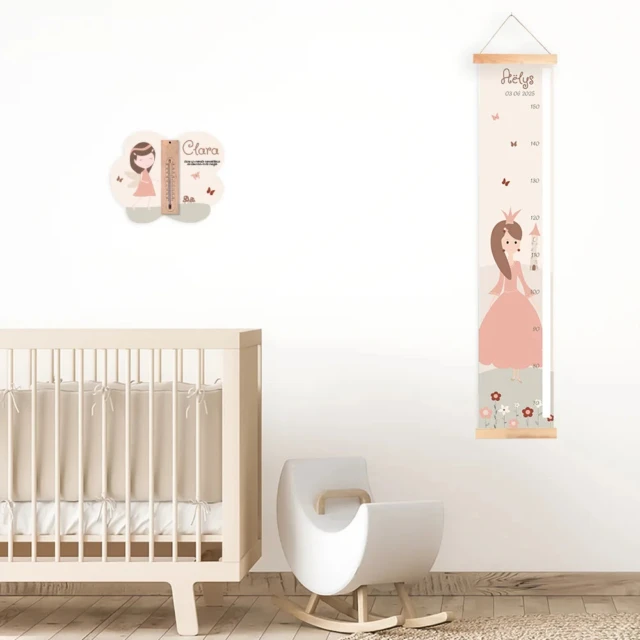 Atelier Baby'Sphère - Toise enfant personnalisée princesse du monde féerique