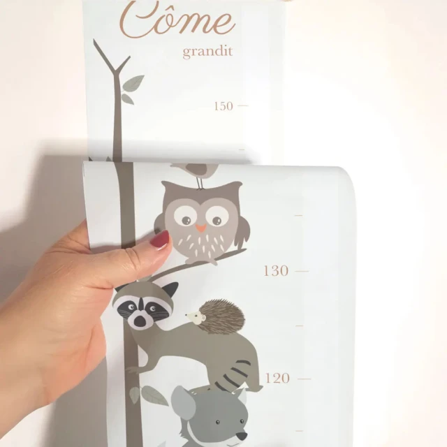Atelier Baby’Sphère - Toise bébé personnalisée sur le thème des animaux de la forêt