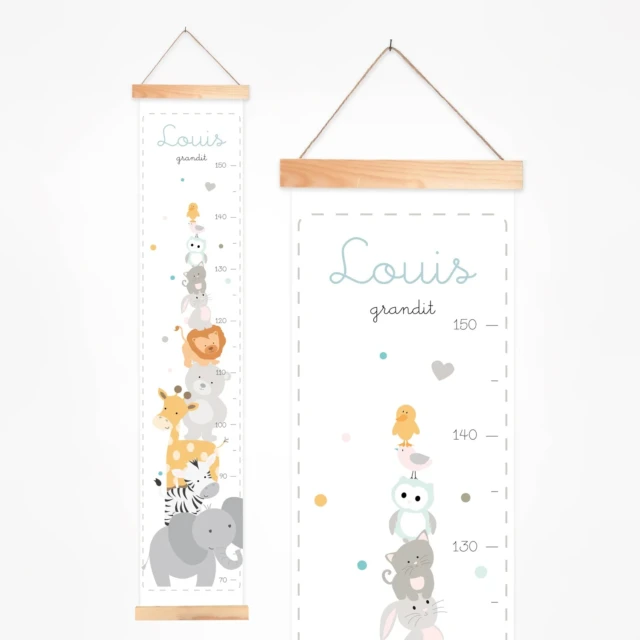 L’Atelier BABY’SPHERE - Toise personnalisée des bébés animaux les uns sur les autres