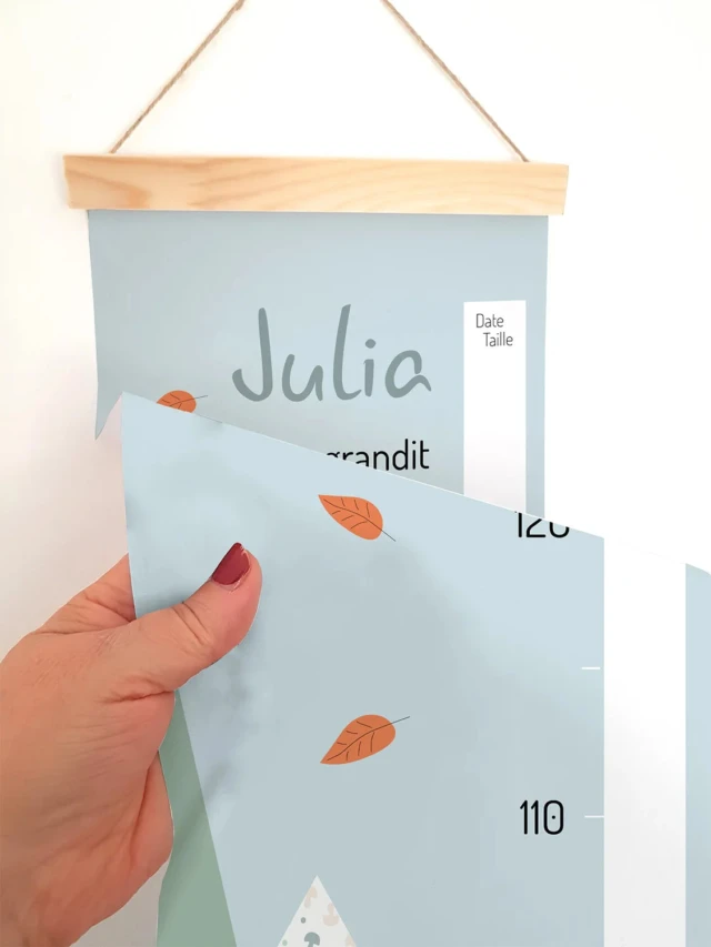 Atelier Baby’Sphère - Toise bébé personnalisée du petit renard de la forêt