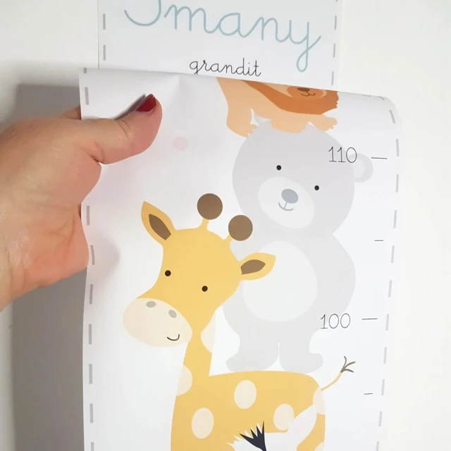 Atelier Baby’Sphère - Toise personnalisée des bébés animaux les uns sur les autres