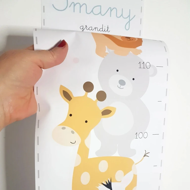 Atelier Baby’Sphère - Toise personnalisée des bébés animaux les uns sur les autres