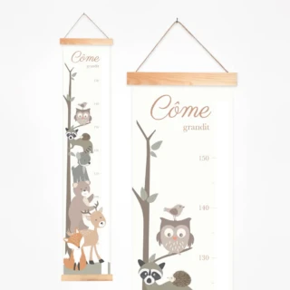 L’Atelier BABY’SPHERE - Toise bébé personnalisée sur le thème des animaux de la forêt