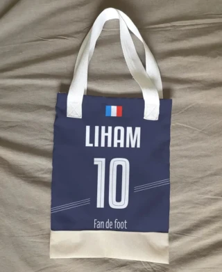 L’Atelier BABY’SPHERE - Tote bag foot à personnaliser avec prénom et nombre