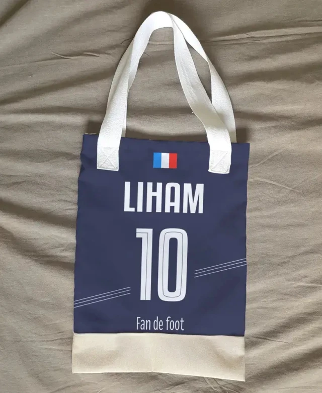 L’Atelier BABY’SPHERE - Tote bag foot à personnaliser avec prénom et nombre