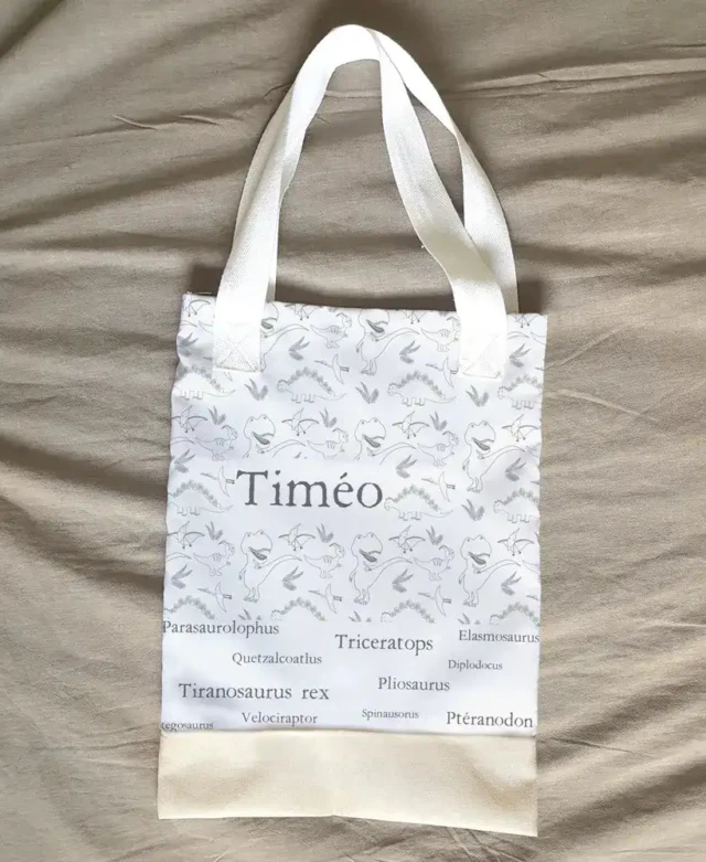 L’Atelier BABY’SPHERE - Tote bag enfant personnalisé et motif dinosaures
