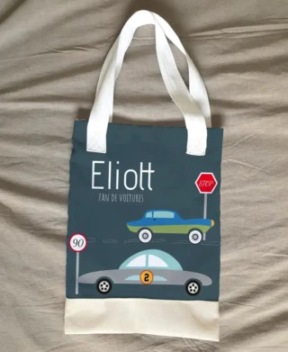 L’Atelier BABY’SPHERE - Tote bag personnalisé voitures sportives