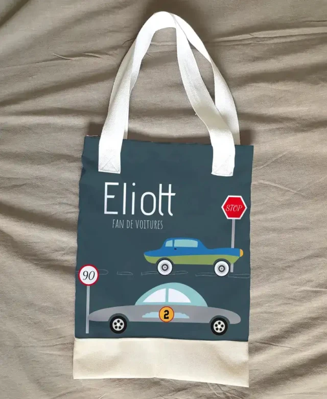 L’Atelier BABY’SPHERE - Tote bag personnalisé voitures sportives