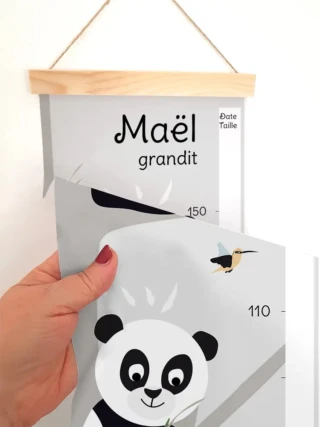 L’Atelier BABY’SPHERE - Toise bébé personnalisée sur le thème des pandas