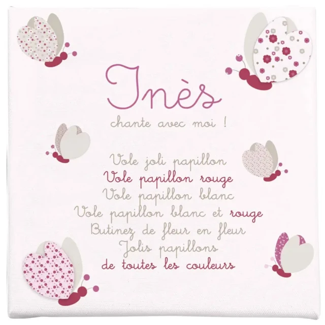 L’Atelier BABY’SPHERE - Poster ou cadre comptine vole joli papillon